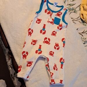 4/$20-Old Navy Baby Romper with Red Crab Design